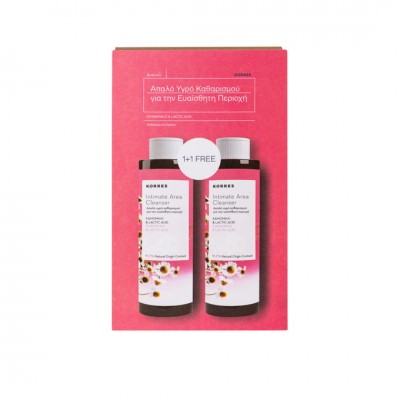 Korres Chamomile & Lactic Acid Intimate Cleanser – Υγρό Καθαρισμού με Χαμομήλι, Αλόη & Γαλακτικό Οξύ για Καθημερινή Φροντίδα | 2x250ml