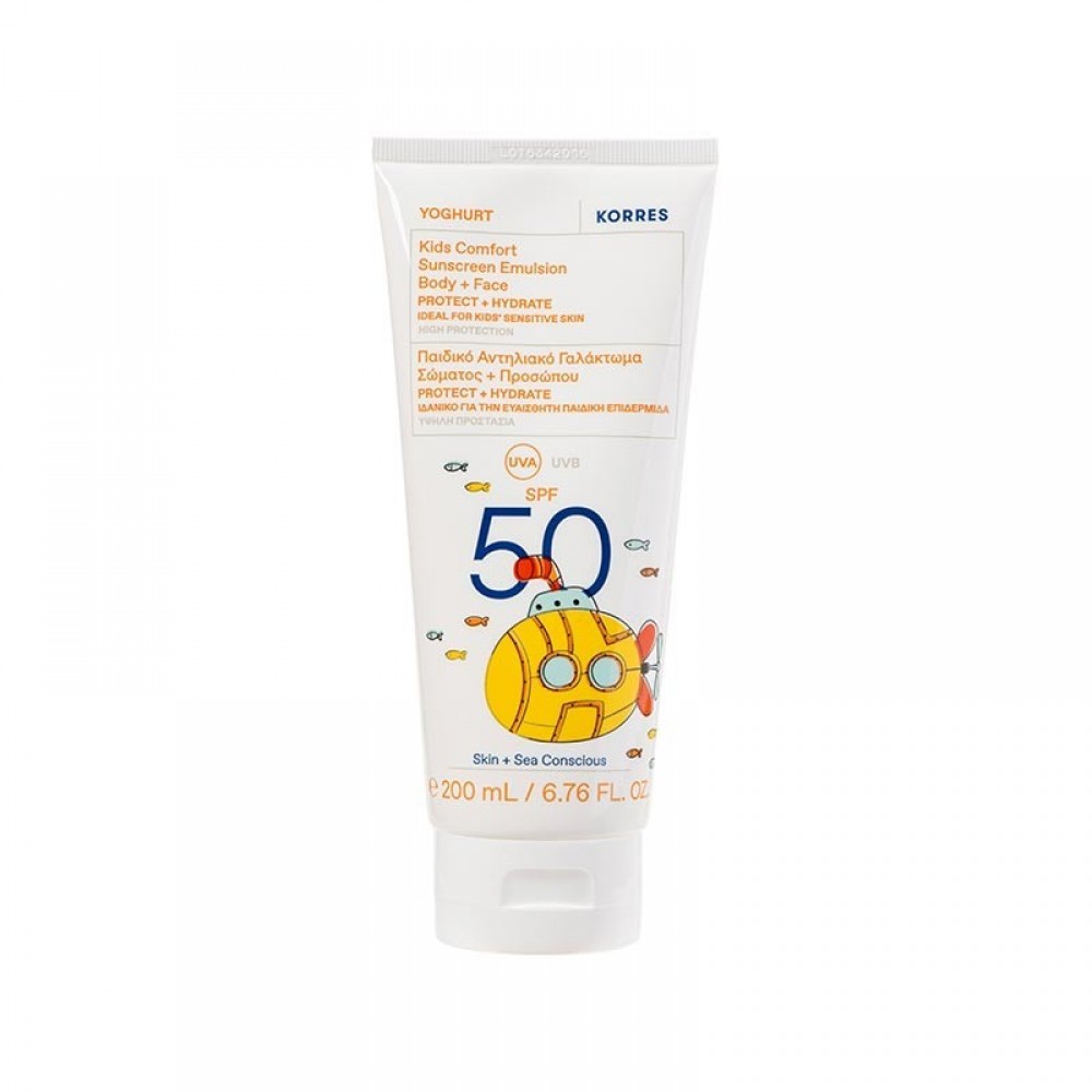 Korres Γιαούρτι Αντηλιακό Γαλάκτωμα Παιδικό SPF 50 – Σώμα & Πρόσωπο, 200 ml Αντηλιακά