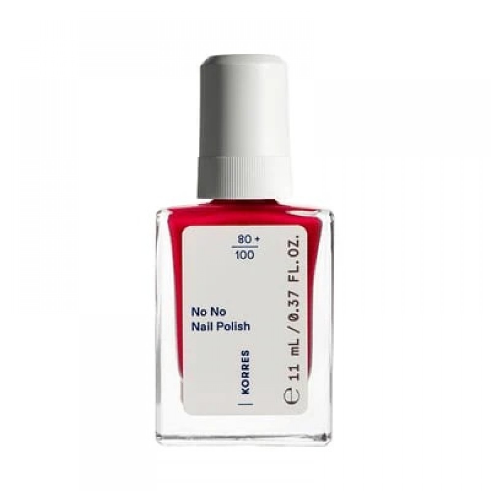 Korres No No Nail Polish 48 Coral Red – Ζωντανό Κοραλλί με Ανθεκτικό Gloss Περιποίηση Άκρων 
