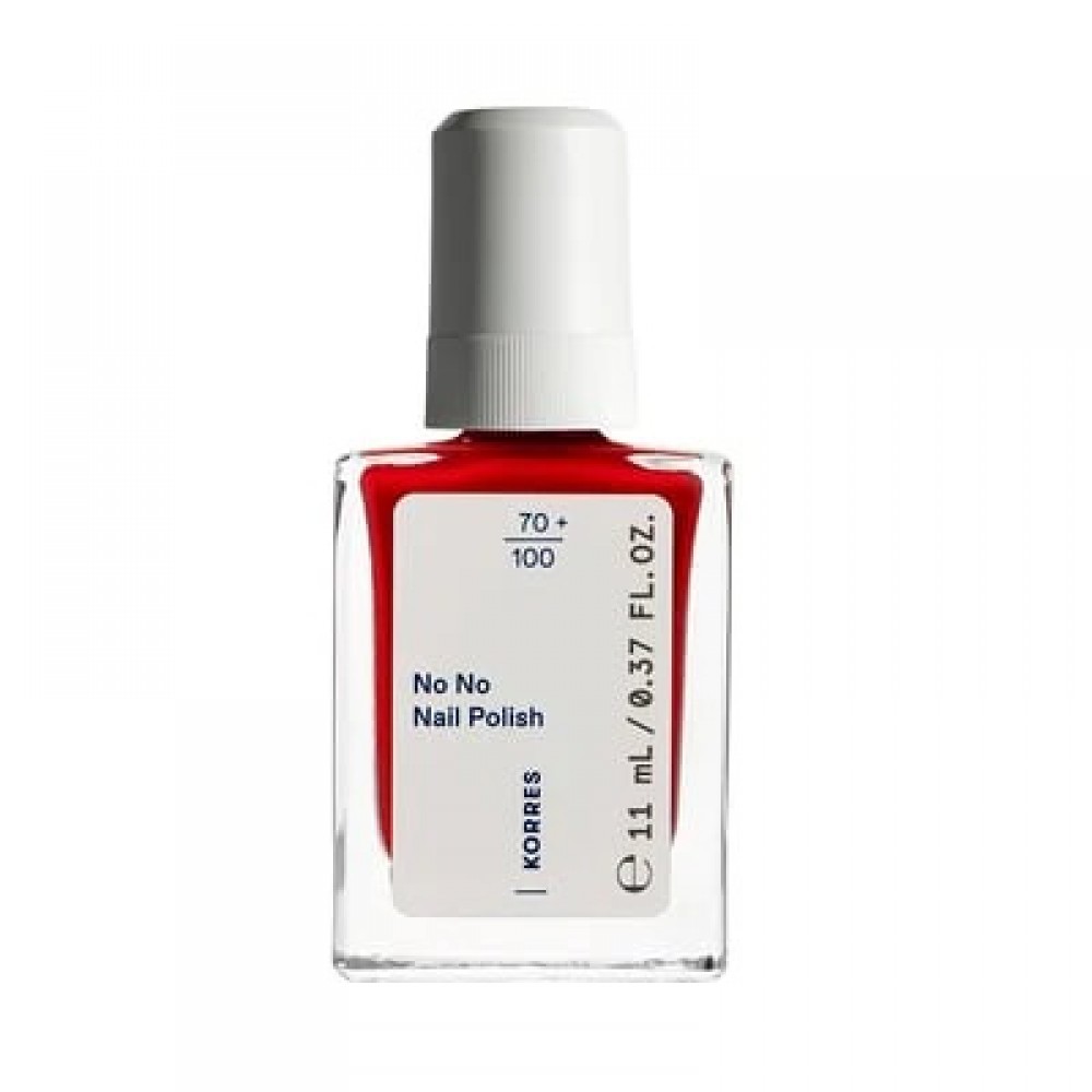 Korres No No Nail Polish 51 True Red – Κλασικό Κόκκινο με Glossy Φινίρισμα Περιποίηση Άκρων 