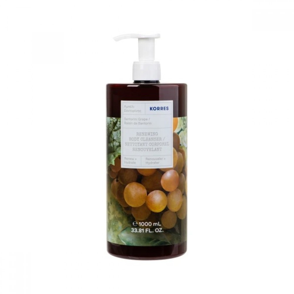 Korres Αφρόλουτρο Santorini Grape 1 L – Δροσερή Φροντίδα με Φρούτα & Αντιοξειδωτική Δράση Καλλυντικά