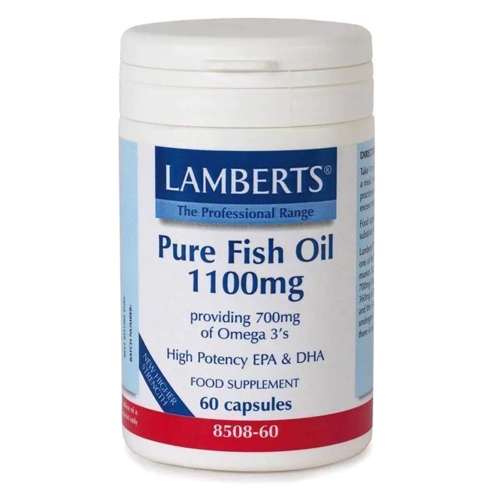 Lamberts Pure Fish Oil 1100mg – Καθαρό Ιχθυέλαιο για Υγεία Καρδιάς, Εγκεφάλου και Αρθρώσεων Συμπληρώματα διατροφής