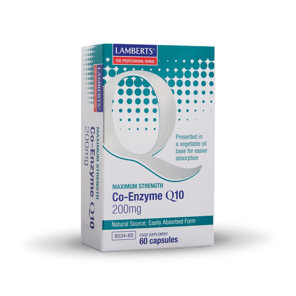 Lamberts Co-Enzyme Q10 200mg  X 60 CAPS– Ισχυρό Συμπλήρωμα για Καρδιά & Ενέργεια Συμπληρώματα διατροφής
