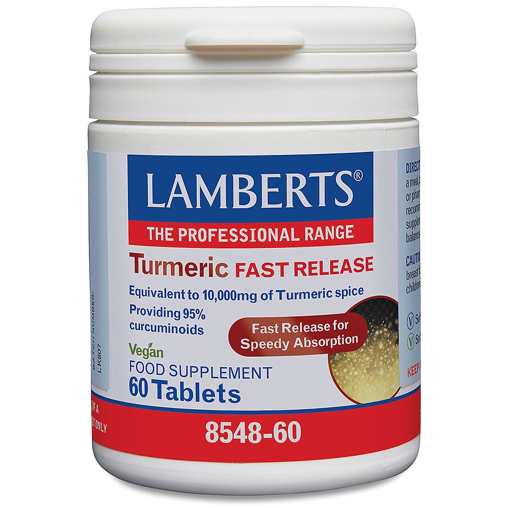Lamberts Turmeric Fast Release 60 Δισκία – Ισχυρή Φυσική Αντιφλεγμονώδης Δράση Συμπληρώματα διατροφής