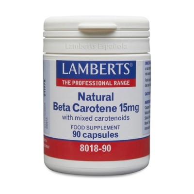 Lamberts Beta Carotene 15mg 90 κάψουλες – Ισχυρό αντιοξειδωτικό συμπλήρωμα προβιταμίνης Α