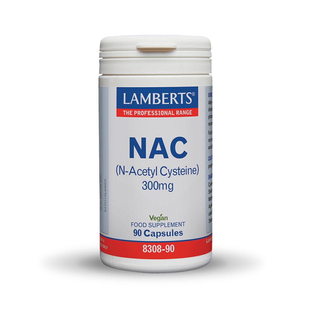 Lamberts NAC 300mg - Αντιοξειδωτική & Αποτοξινωτική Δράση με 90 Κάψουλες Συμπληρώματα διατροφής