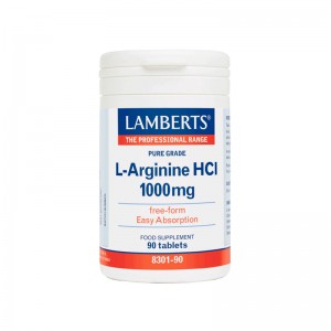 Lamberts L-Arginine HCl 1000mg 90 Tabs - Αργινίνη για Υποστήριξη Μυών και Κυκλοφορίας  Συμπληρώματα διατροφής