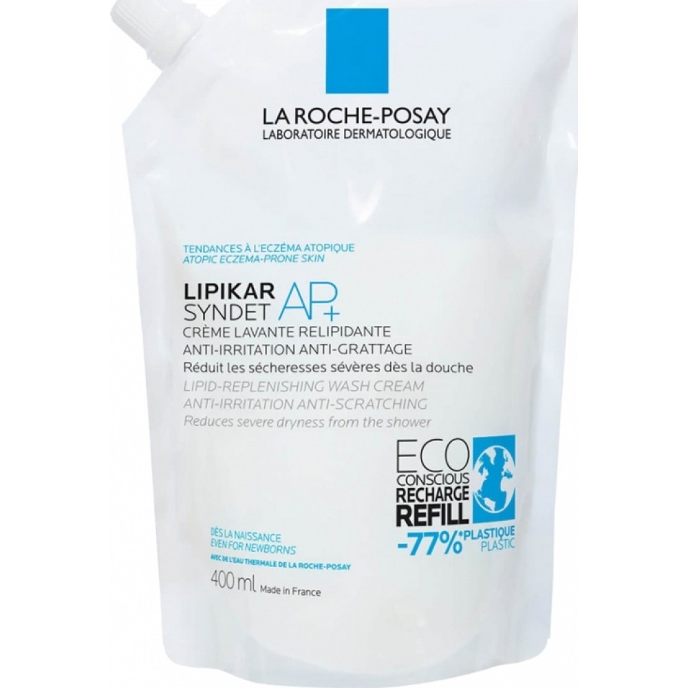 La Roche-Posay Lipikar Syndet AP+ Refill 400ml – Καθαριστικό για Πολύ Ξηρή & Ατοπική Επιδερμίδα Καλλυντικά