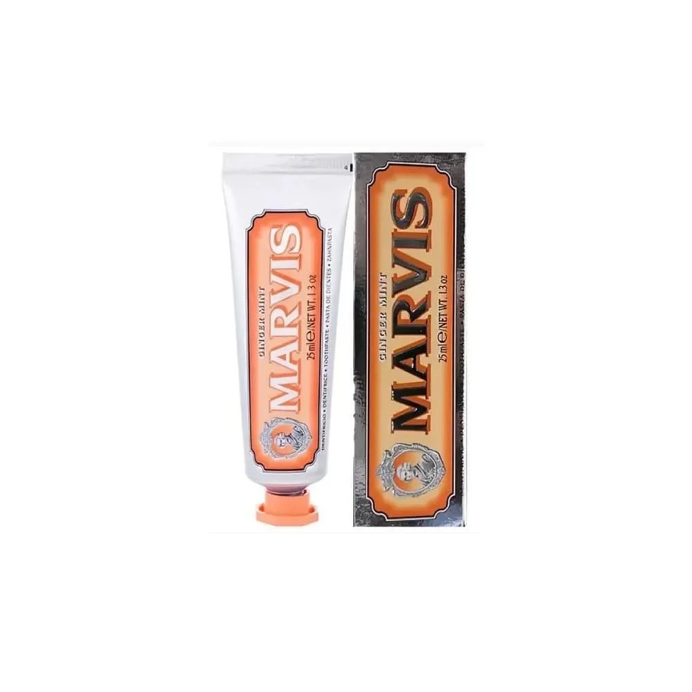 Marvis Ginger Mint Οδοντόκρεμα 25ml – Φλογερή Πιπερόριζα & Μέντα σε Ιδανικό Travel Μέγεθος Στοματική φροντίδα