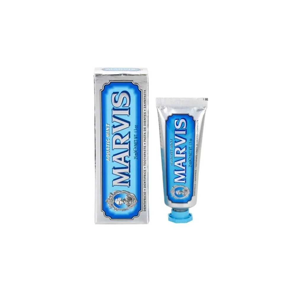 Marvis Aquatic Mint Οδοντόκρεμα 25ml – Δροσιά Θάλασσας & Μέντας σε Μορφή Ταξιδιού Στοματική φροντίδα