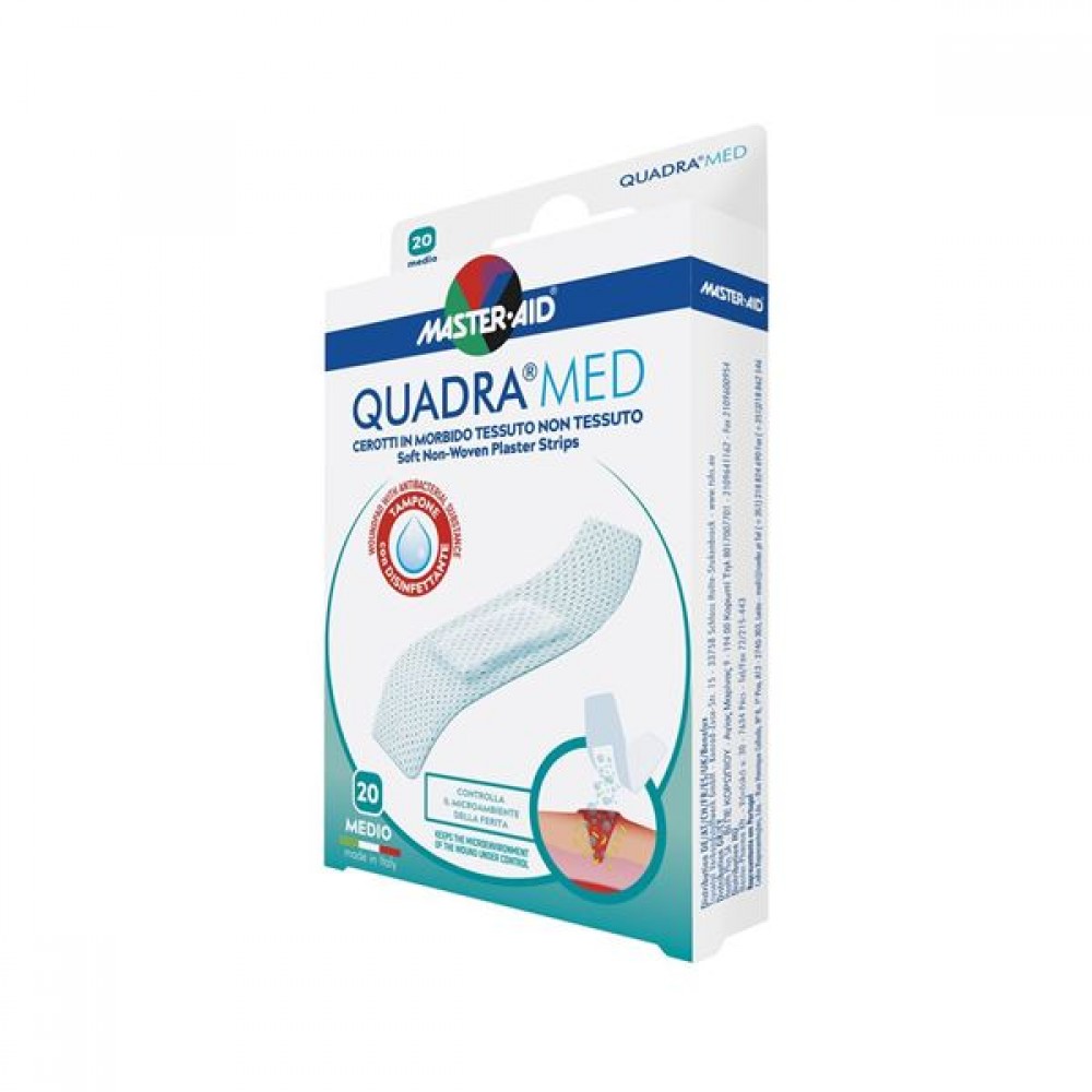 MASTER AID Quadra Med Super Αυτοκόλλητα Επιθέματα 86x39mm 10τμχ Πρώτες Βοήθειες