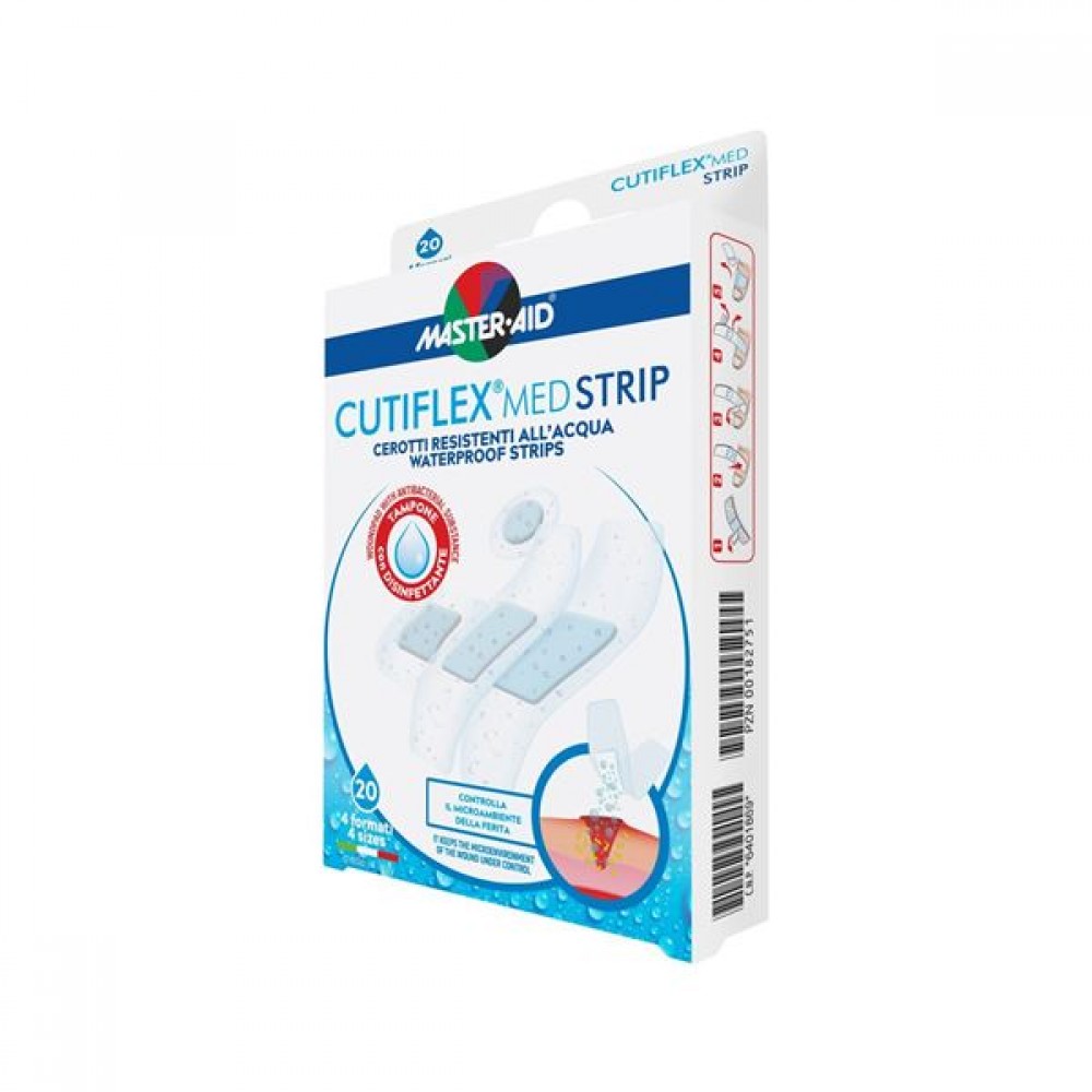 Masteraid Cutiflex Med Strip Τσιρότα Αδιάβροχα, 20τεμ Πρώτες Βοήθειες