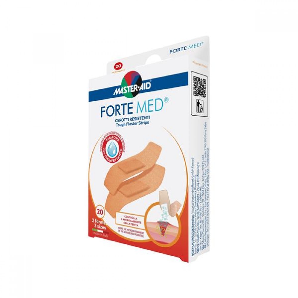MASTER AID Forte Med Αυτοκόλλητα Επιθέματα σε 2 Μεγέθη 20τμχ Πρώτες Βοήθειες
