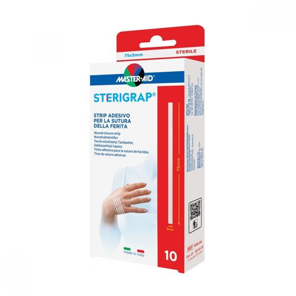 Master Aid Sterigrap ταινίες σύγκλισης 75x3mm x 10τμχ 