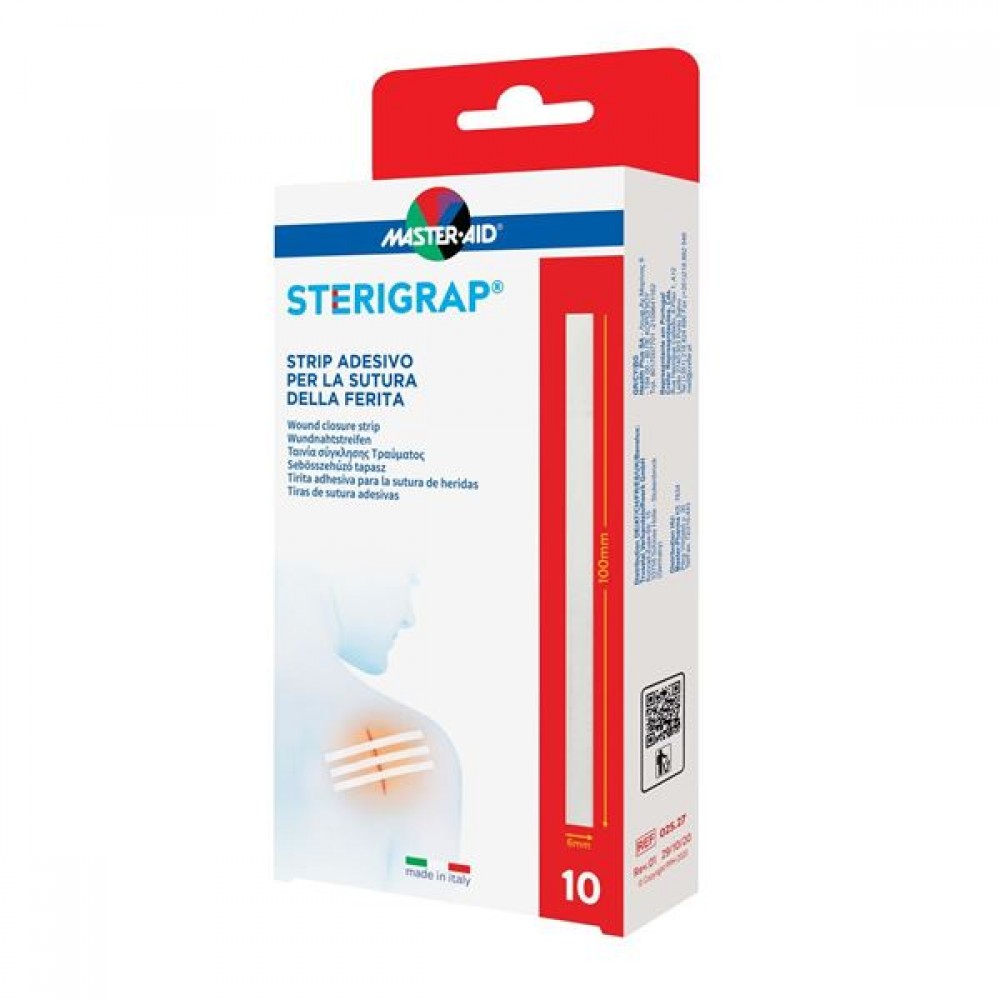 Master Aid Sterigrap ταινία Συγκόλλησης  τραύματος 100x6mm 10τμχ Πρώτες Βοήθειες