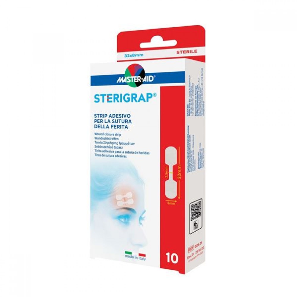 Master Aid Sterigrap ταινίες σύγκλισης 32x8x2,5mm x 10τμχ Πρώτες Βοήθειες