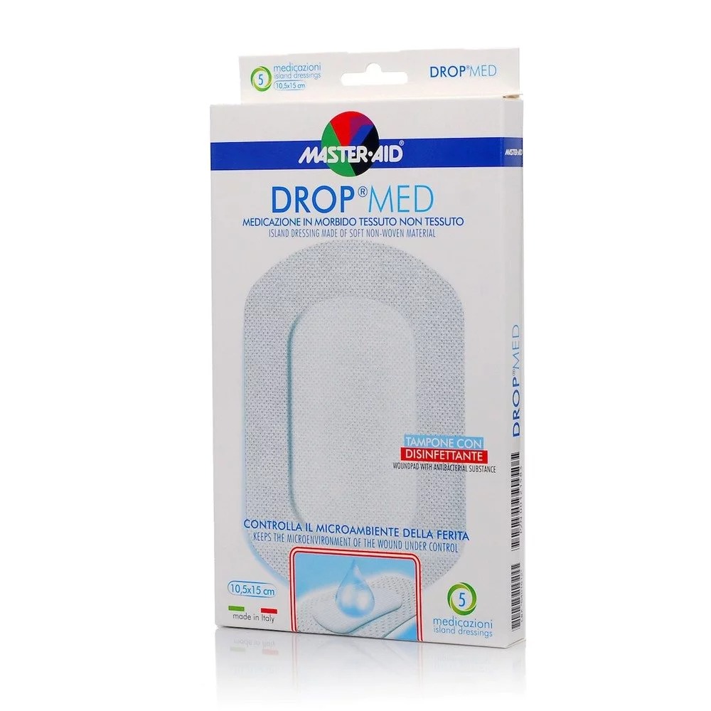 Master-Aid Drop Med Αυτοκόλλητα Επιθέματα 10.5x15cm, 5τμχ Πρώτες Βοήθειες