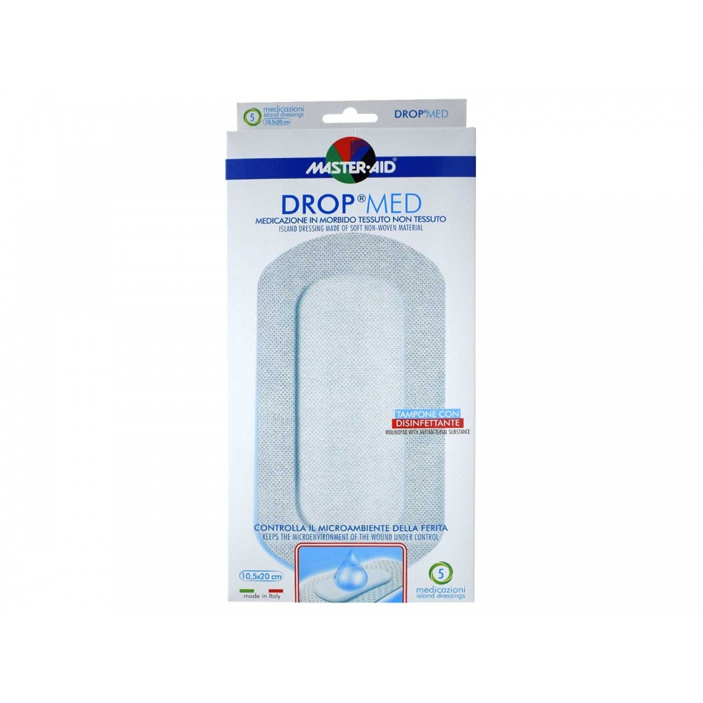 Master Aid Drop Med Αυτοκόλλητες Γάζες 10,5x20cm 5 τμχ Πρώτες Βοήθειες