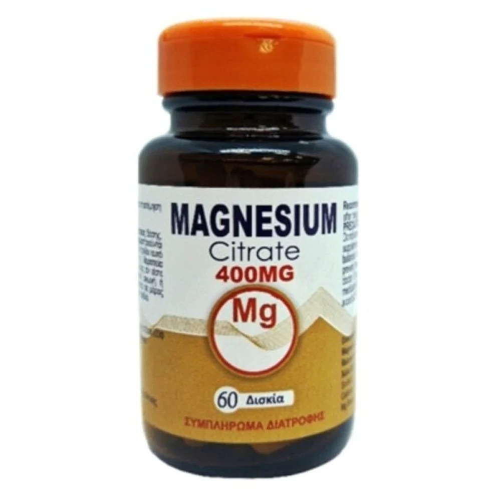 Medichrom Magnesium Citrate 400mg – Μαγνήσιο Κιτρικής Μορφής για Κράμπες, Άγχος & Ενέργεια | 60 Δισκία Συμπληρώματα διατροφής