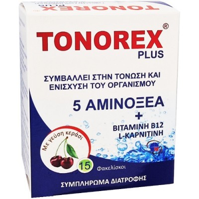 Tonorex Plus – Συμπλήρωμα Διατροφής για Ενέργεια, Τόνωση & Ενίσχυση του Οργανισμού, 15 Φακελίσκοι
