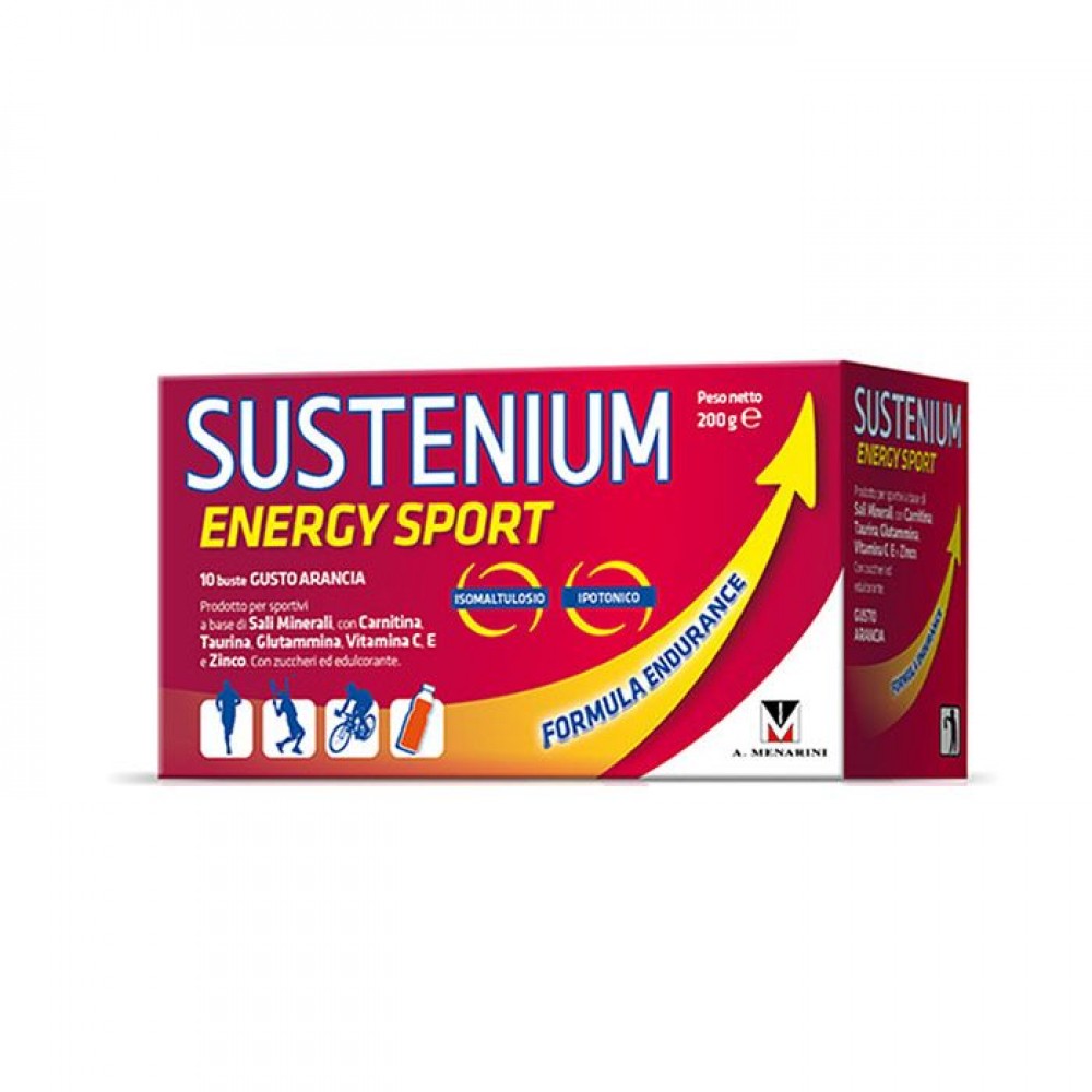 Menarini Sustenium Energy Sport Πορτοκάλι – Συμπλήρωμα Ενέργειας & Ενυδάτωσης σε 10 Φακελάκια Συμπληρώματα διατροφής