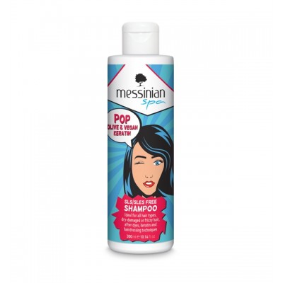 Messinian Spa Σαμπουάν POP Olive & Vegan Keratin 300ml – Καθημερινή Καθαριότητα & Vegan Επανόρθωση