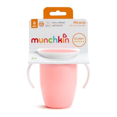 Munchkin Ποτήρι Εκπαιδευτικό 207ml Munchkin Miracle 360 Pink