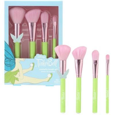 Mad Beauty Tinks Pixie Perfection Brush Set – Σετ Πινέλων Μακιγιάζ 4 Τεμάχια με Τίνκερμπελ