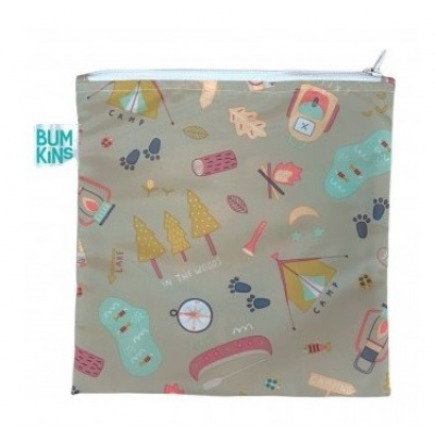 Large Snack Bag Camping – Επαναχρησιμοποιούμενη Τσάντα Σνακ με Σχέδιο Camping