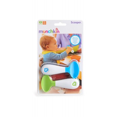Munchkin Baby Scoop Spoon 2 Τμχ – Κουτάλια Σιλικόνης για Μωρά 9+ Μηνών (Μπλε/Πράσινο)