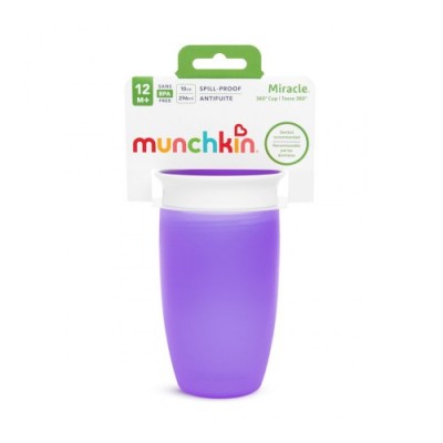Munchkin Miracle 360° Sippy Cup Παιδικό Κύπελλο (12m+) 296ml - Μωβ