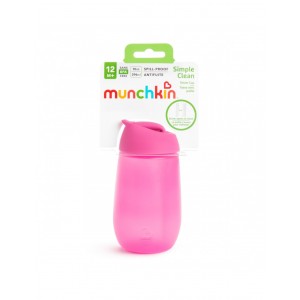 Munchkin SIMPLE CLEAN STRAW CUP PINK 296ml Βρεφανάπτυξη