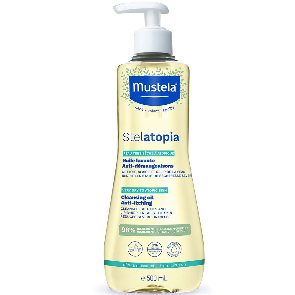 Mustela Bébé Stelatopia Λάδι Καθαρισμού 500ml – Φροντίδα για Πολύ Ξηρό & Ατοπικό Δέρμα Φροντίδα μωρού
