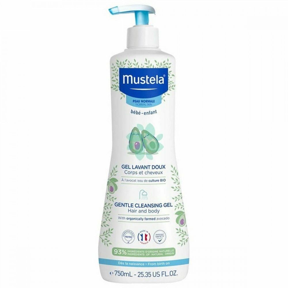Mustela Gentle Cleansing Gel 750ml Απαλό Αφροντούς για Σώμα & Μαλλιά με Βιολογικό Αβοκάντο Φροντίδα μωρού
