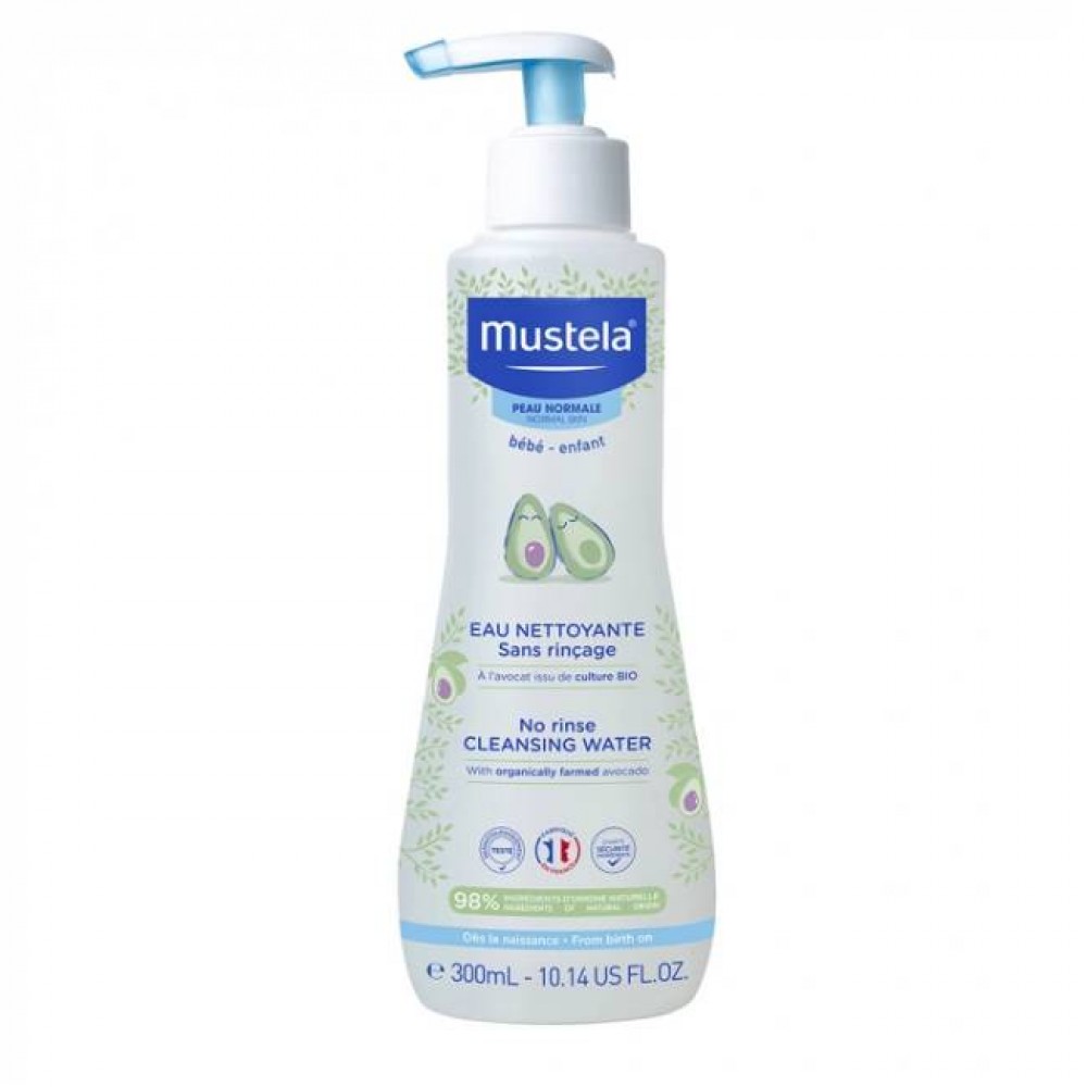 Mustela No Rinse Cleansing Water 300ml – Νερό Καθαρισμού χωρίς Ξέβγαλμα με Βιολογικό Αβοκάντο Φροντίδα μωρού