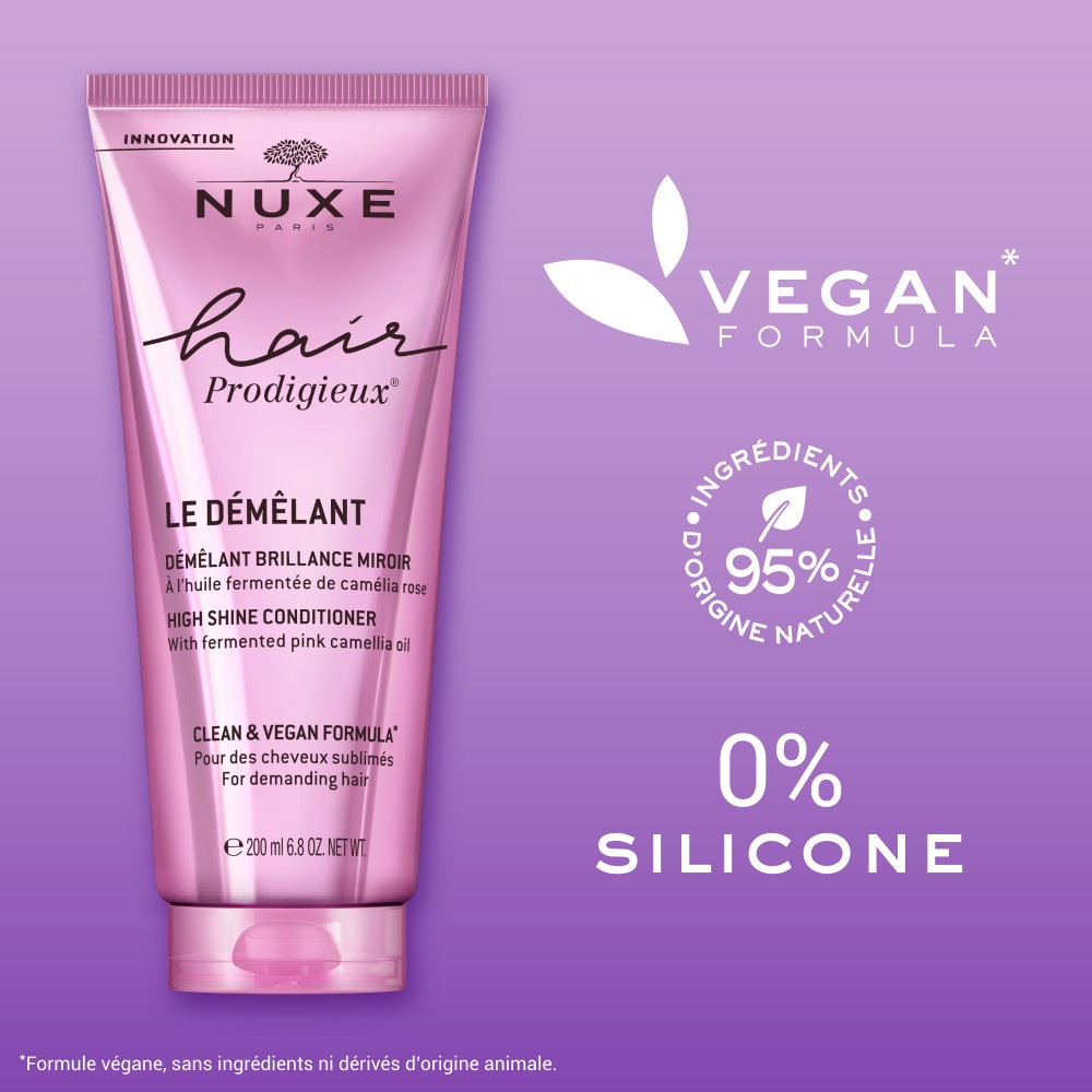 Nuxe Hair Prodigieux Μαλακτική Κρέμα Λάμψης 200ml | Θρέψη & Λάμψη με Έλαιο Ροζ Καμέλιας Χωρίς Σιλικόνη Φροντίδα μαλλιών