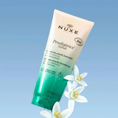 NUXE Prodigieux Néroli Shower Gel 200ml – Καθαριστικό Τζελ Ντους με Άρωμα Νερολί & Φυσική Ευεξία