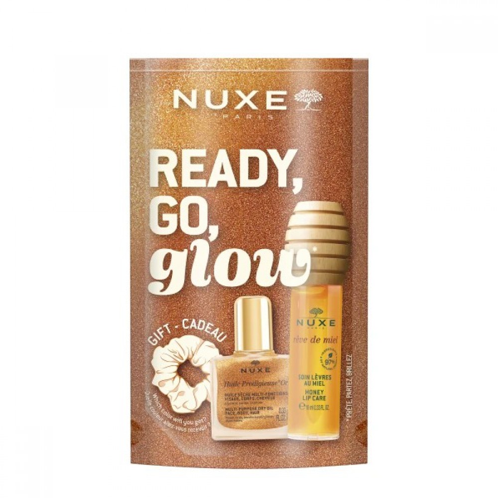 Nuxe Ready Go Glow Set – Lip Oil & Huile Prodigieuse Or Travel Size Προτάσεις Δώρων