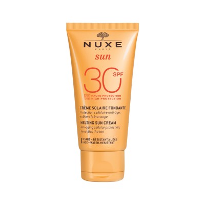 NUXE Melting Sun Cream SPF 30 50ml: Αντιγηραντική Αντηλιακή Κρέμα Προσώπου για Μεταξένια Προστασία & Λάμψη