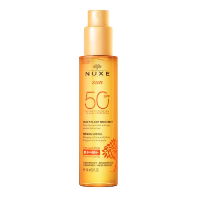 NUXE Sun Tanning Oil SPF 50 150ml - Αντηλιακό Έλαιο Υψηλής Προστασίας & Αντιγήρανσης για Πρόσωπο & Σώμα