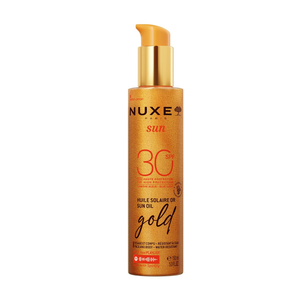NUXE Sun Huile Solaire SPF 30 150ml - Αντηλιακό Έλαιο Σώματος & Προσώπου για Λάμψη & Προστασία Αντηλιακά