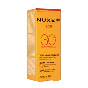 NUXE Melting Sun Cream SPF 30 50ml: Αντιγηραντική Αντηλιακή Κρέμα Προσώπου για Μεταξένια Προστασία & Λάμψη Αντηλιακά