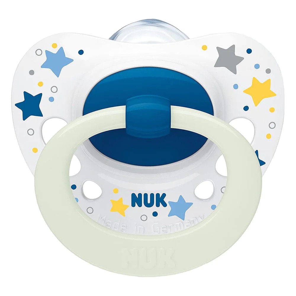 Nuk  Signature Night Πιπίλα Σιλικόνης 0-6m white stars 1 τμχ Βρεφανάπτυξη