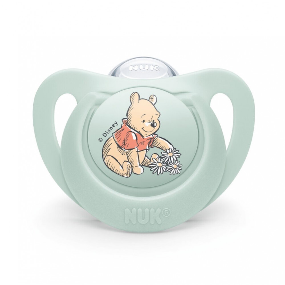 Nuk Star Disney Winnie The Pooh Πιπίλα Σιλικόνης 0-6m+ Πράσινο Βρεφανάπτυξη
