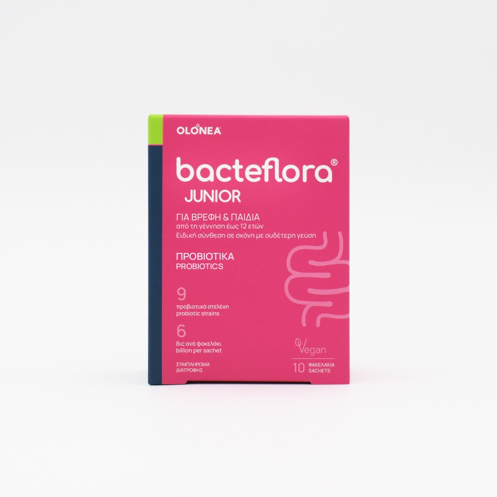 OLONEA Bacteflora Junior 10 Φακελάκια – Παιδικά Προβιοτικά για Ισχυρό Έντερο & Ανοσία Συμπληρώματα διατροφής