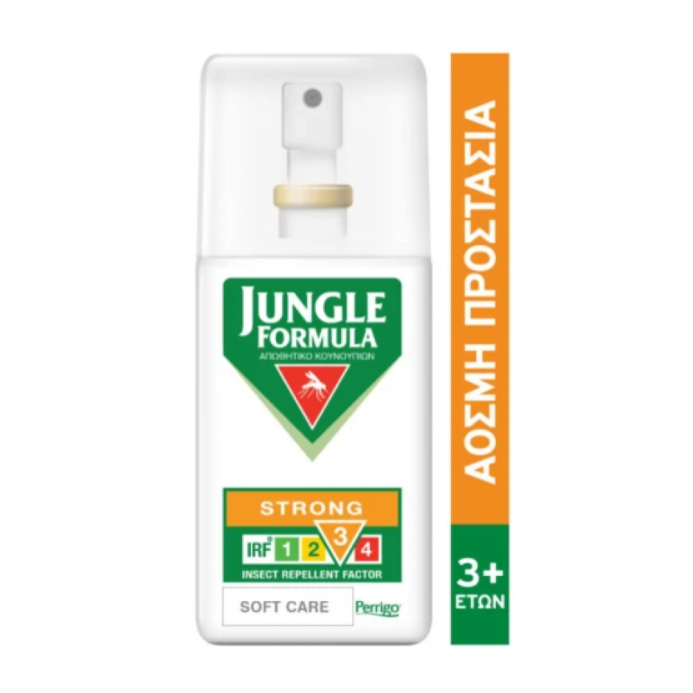 Jungle Formula Strong Soft Care Αντικουνουπικό Σπρέι με Άοσμη προστασία 75ml Πρώτες Βοήθειες