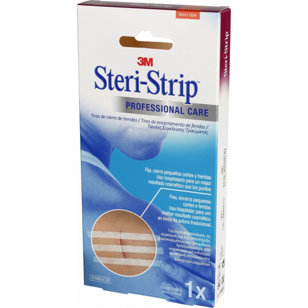 3M Steri-Strip 0,6x10cm – Αυτοκόλλητες Ταινίες Σύγκλεισης Δέρματος Πρώτες Βοήθειες