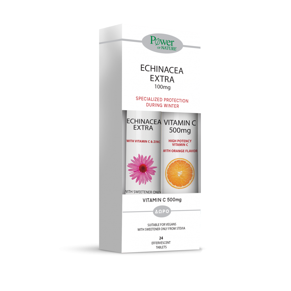 Power Health Echinacea Extra + Δώρο Βιταμίνη C 500mg – Άμυνα & Προστασία  20 Αναβράζουσες Ταμπλέτες Συμπληρώματα διατροφής