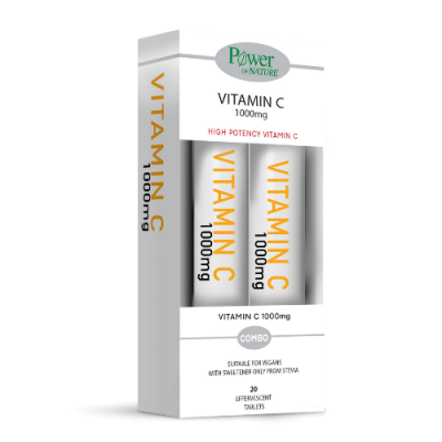 Power Health Vitamin C 1000mg – Ισχυρή Δόση Βιταμίνης C με ΔΩΡΟ 20 Αναβράζοντα Δισκία για Τόνωση & Ανοσία