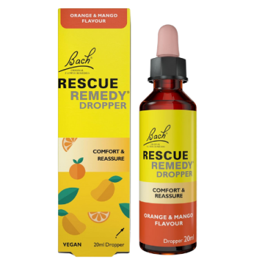 Αντιστρές Dr Bach Rescue Remedy Dropper Πορτοκάλι & Μάνγκο 20ml | Άμεση Ανακούφιση